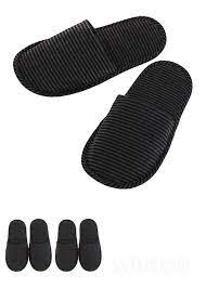 MINISO | Men's  Foldable Stripe Slippers (Grey+ Black)