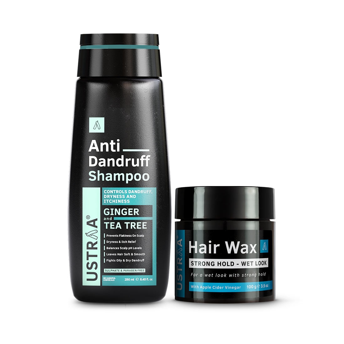 Ustraa Anti Dandruff Shampoo 250 ml & Hair Wax Wet Look 100 g