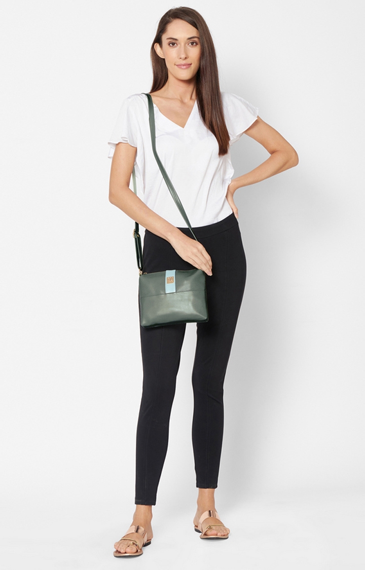 ESBEDA | Green Solid Handbags 6