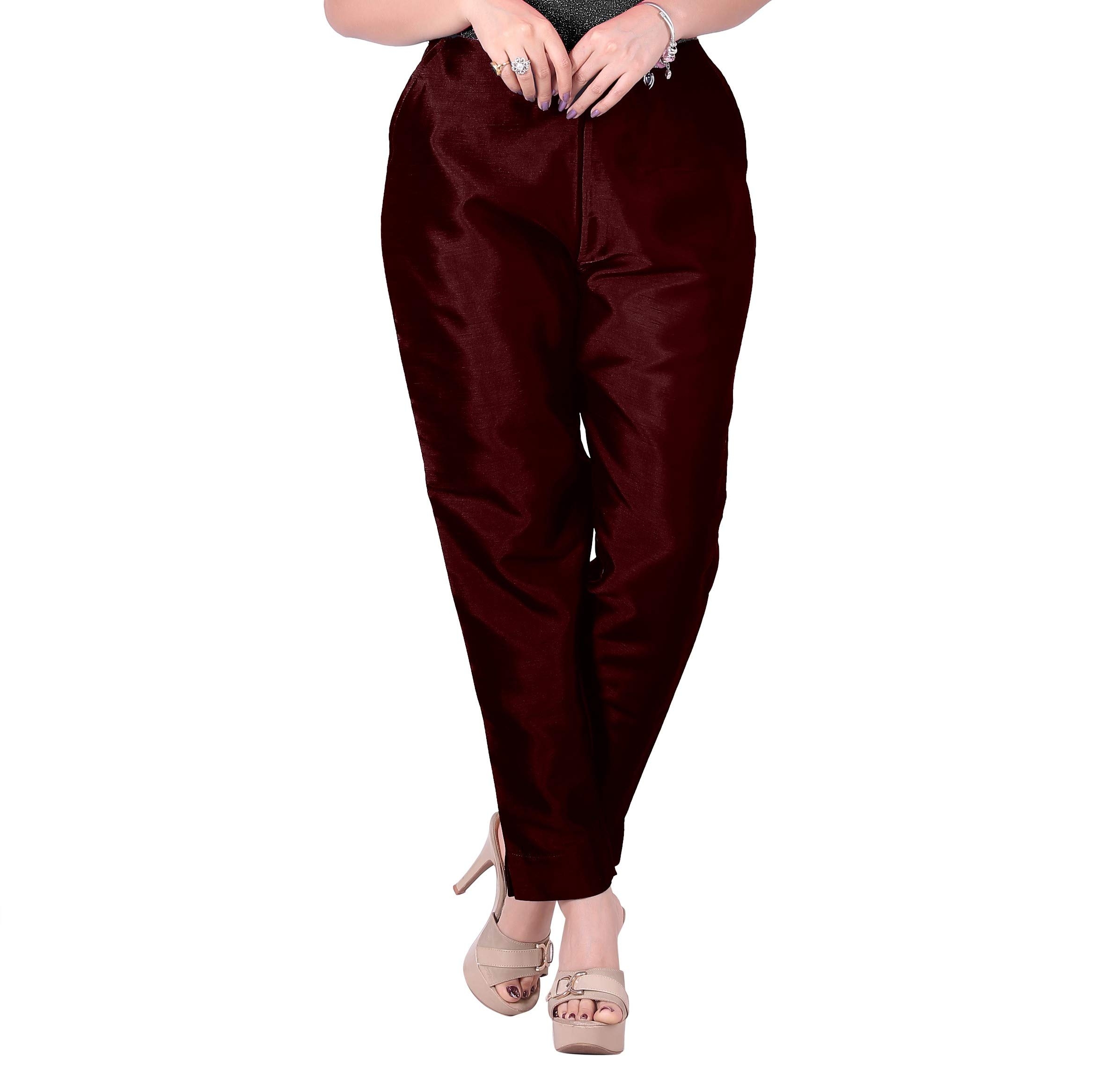 Black Lady | Red SolId Trousers