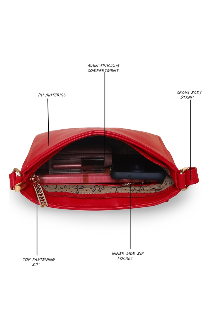 ESBEDA | Red Solid Sling Bags 3