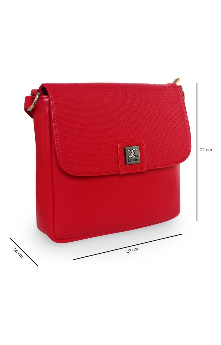 ESBEDA | Red Solid Sling Bags 1