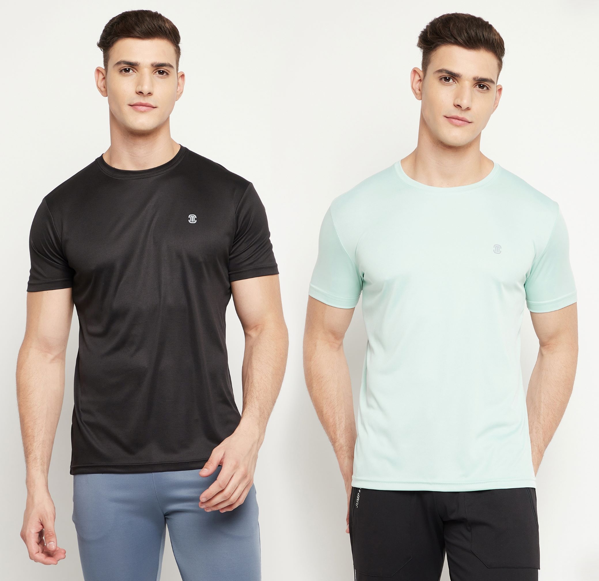 Mozafia Combo Pack of Round Neck Short Sleeves Sportswear T-shirt For Men