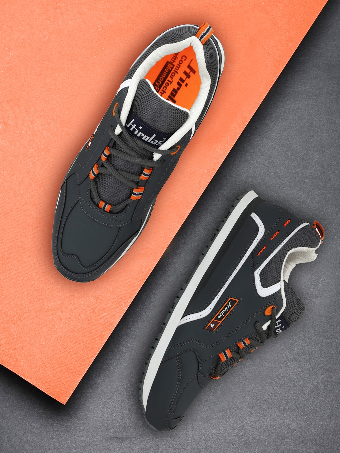 Hirolas | Hirolas Multi Sport Shock Absorbing Walking  Running Fitness Athletic Training Gym Sneaker Shoes - Grey