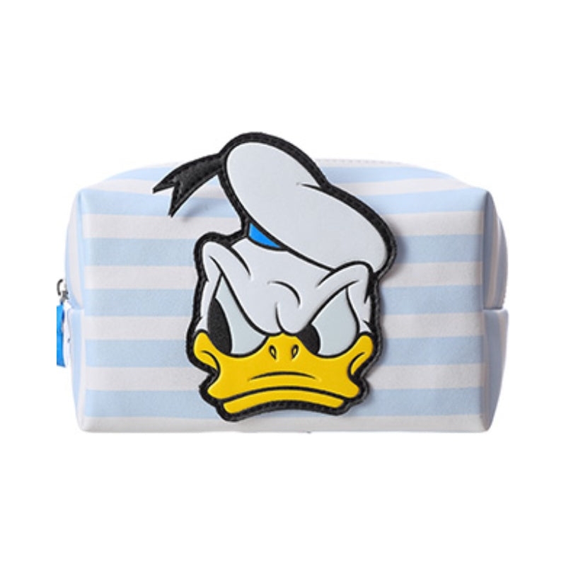 MINISO | Donald Duck Collection Square Stripe Cosmetic Bag (Blue)