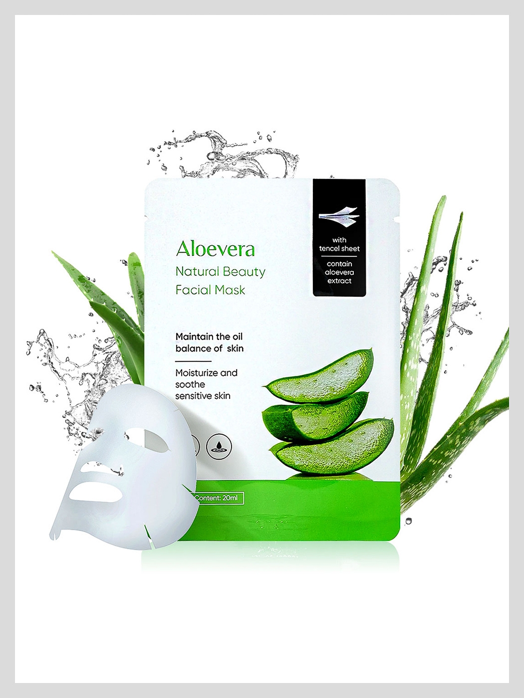 MINISO | Natural Beauty Facial Mask(Aloevera) Pack Of 5