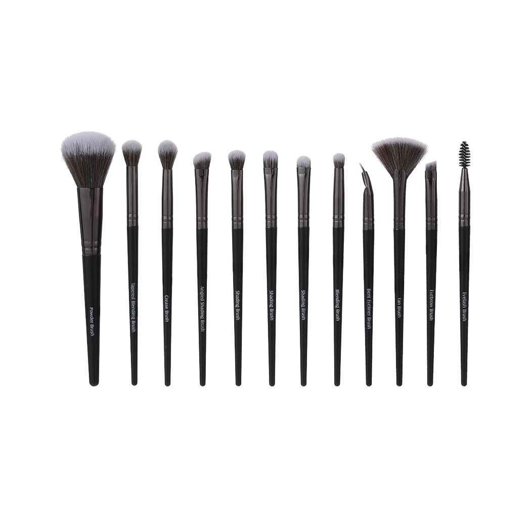 MINISO | Combo (Pack Of 2) Premium Classic Makeup Brush Set (12 pcs)(Black)