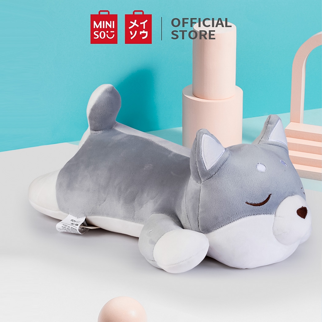 MINISO | Combo (Pack Of 2) Lying Dog Plush Toy 40CM(Grey)