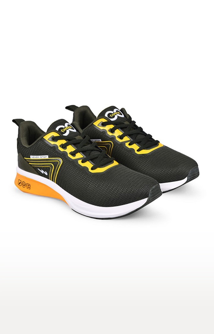 Men's Yellow Synthetic Running Shoes