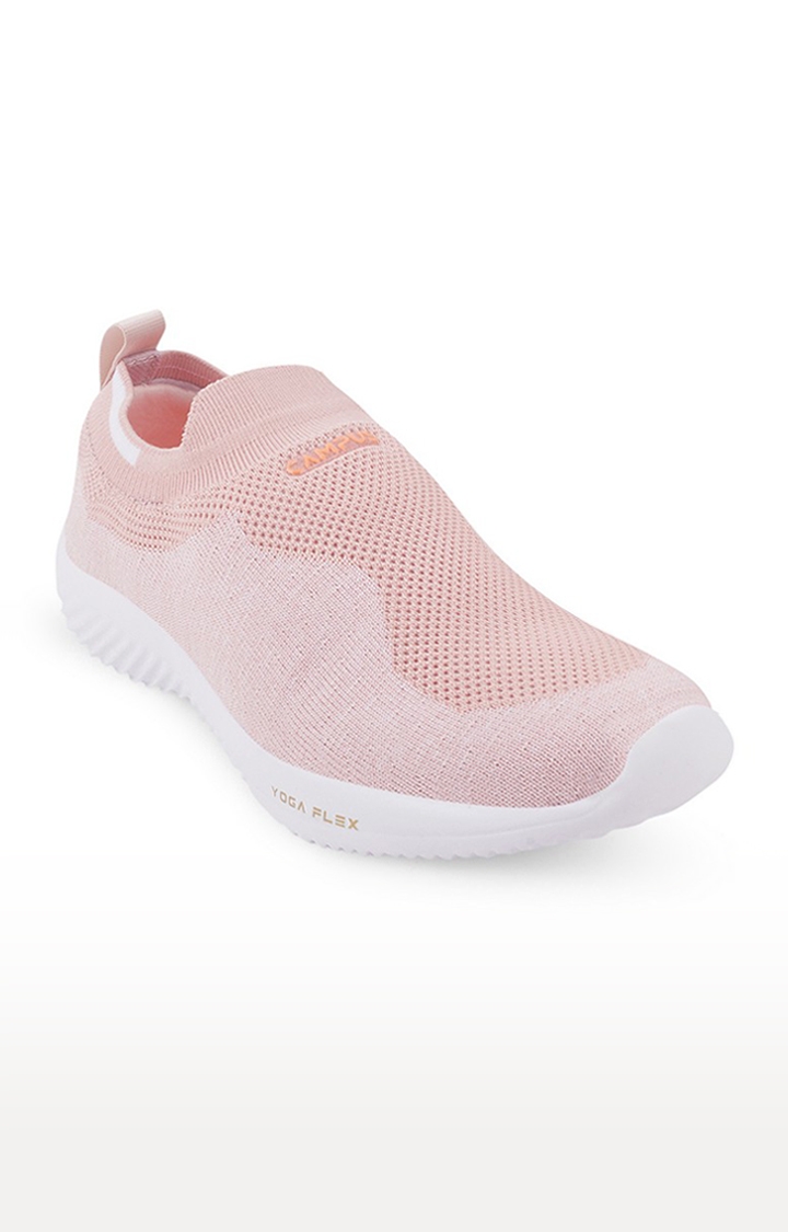 Campus Shoes | Women's Pink Mesh Casual Slip-ons