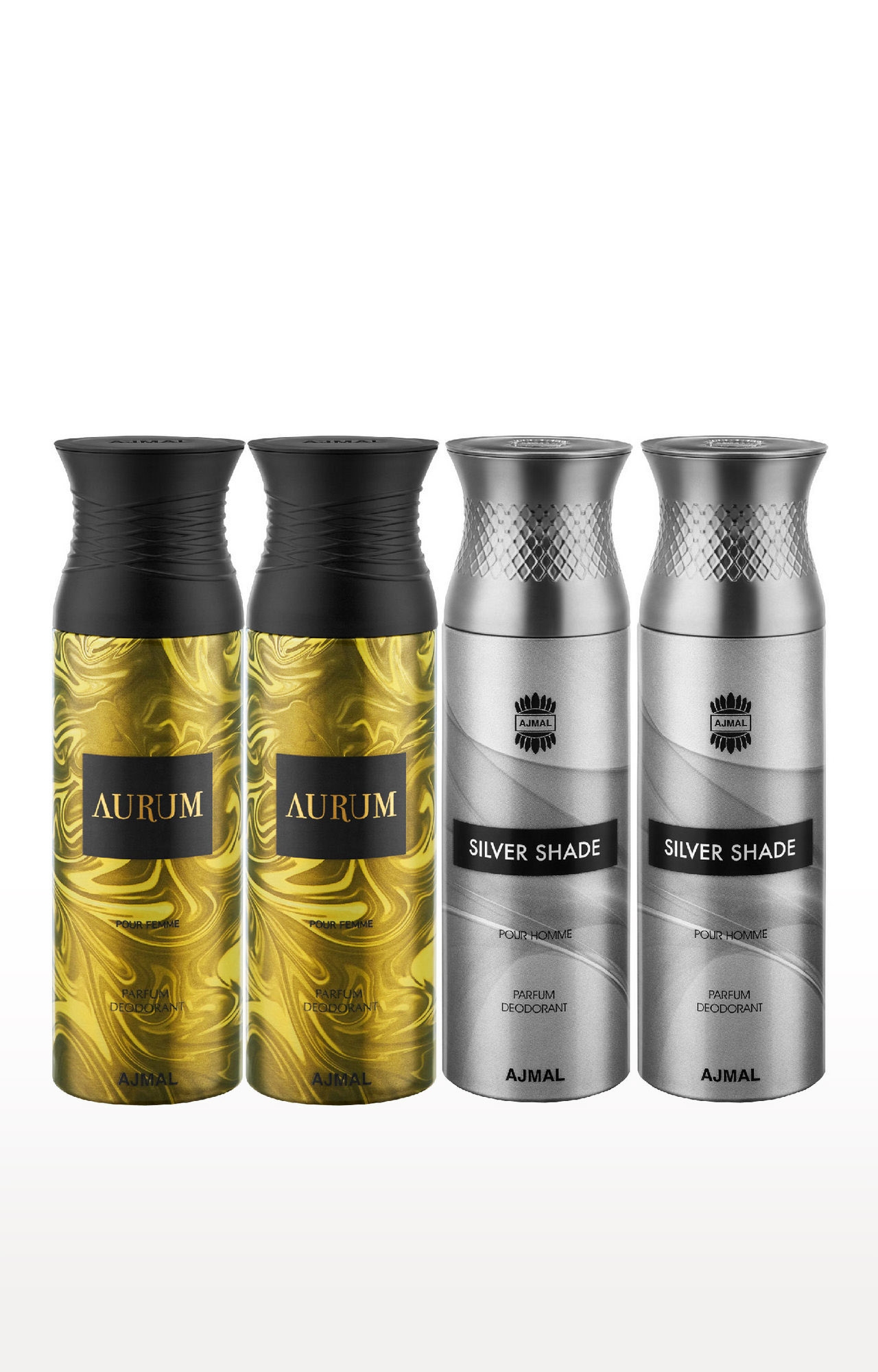Ajmal | Ajmal Aurum & Silver Shade Deodorant Spray- For Men & Women (200 ml, Pack of 4)