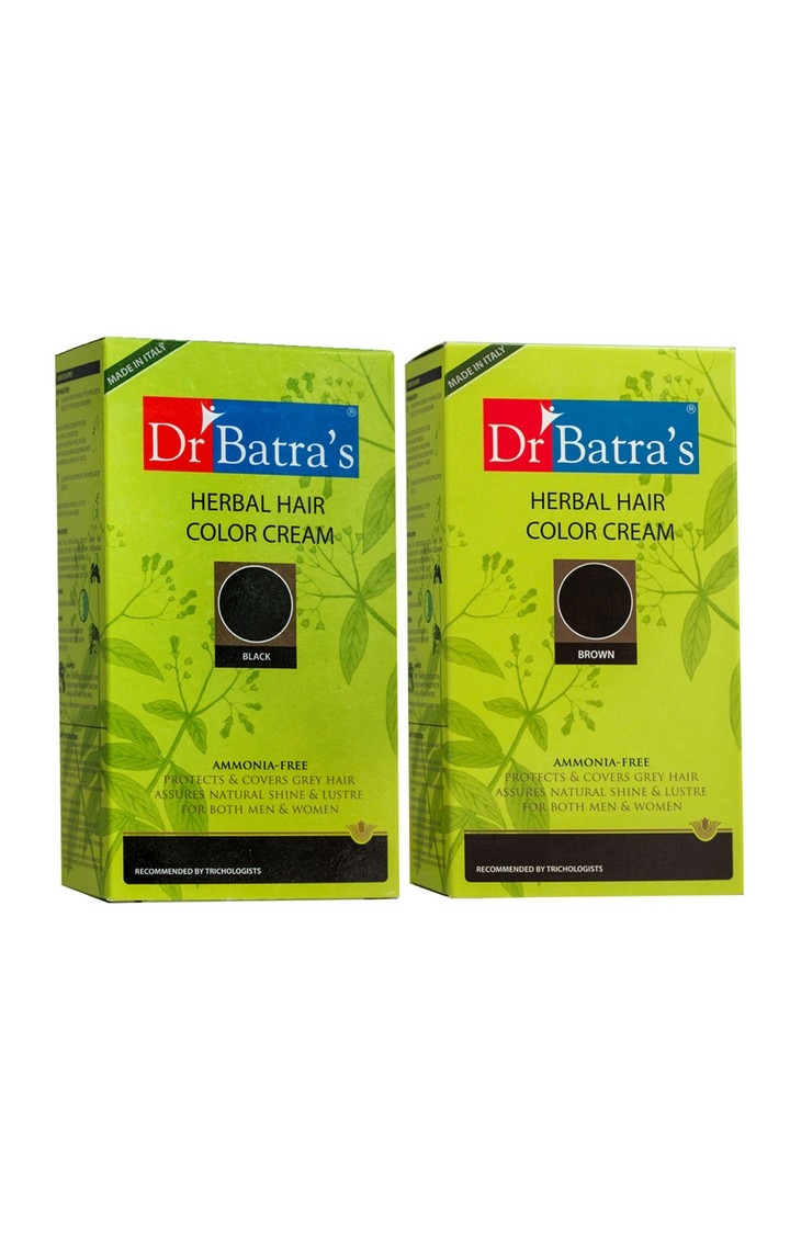 Dr Batra's | Dr Batra's Herbal Hair Color Cream and Herbal Hair Color Cream- Brown (Pack of 2 for Men and Women )