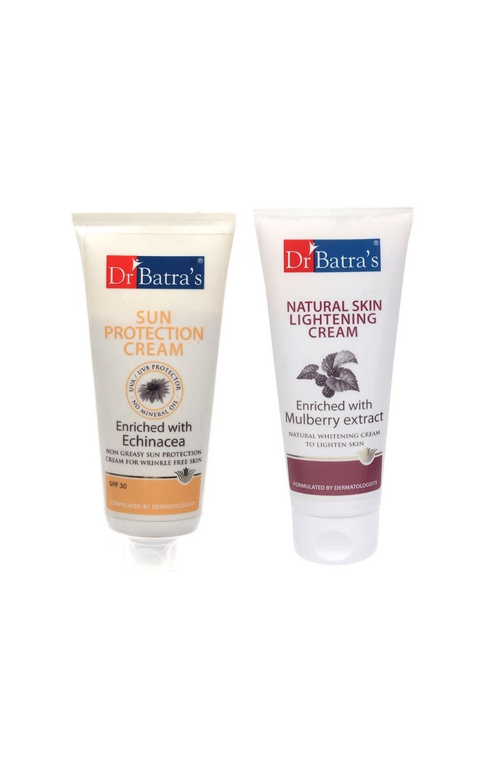 Dr Batra's | Dr Batra's Sun Protection Cream - 100 gm and Natural Skin Lightening Cream - 100 gm ( Pack of 2 Men and Women)