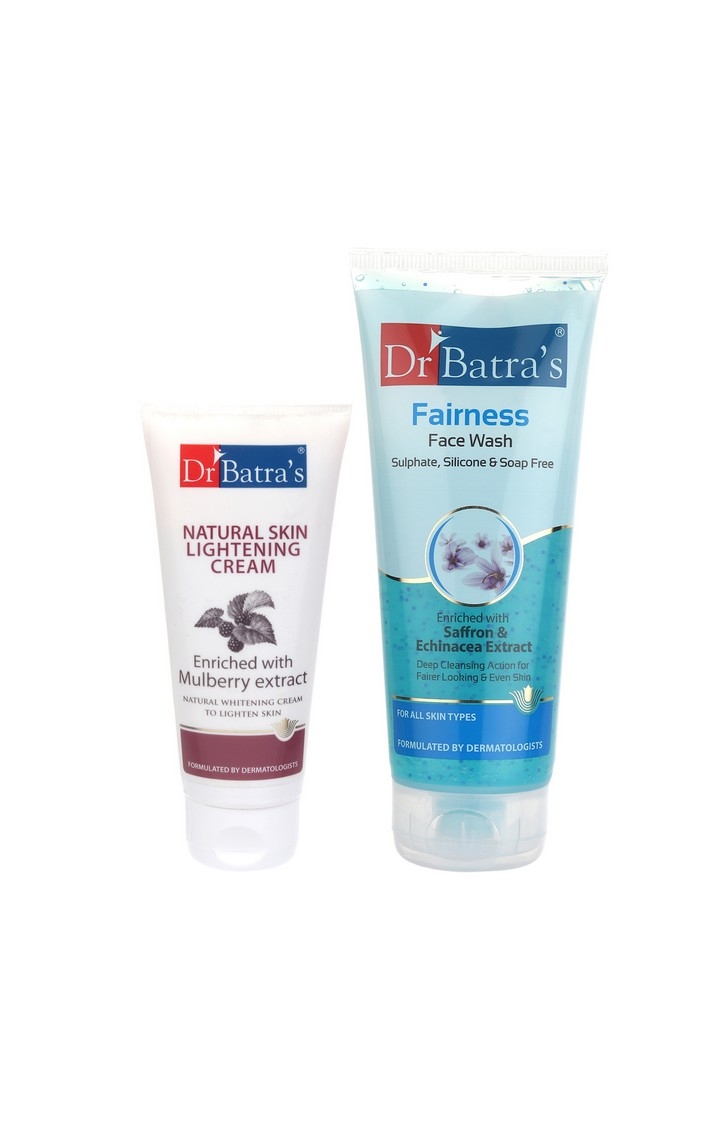 Dr Batra's Natural Skin Lightening Cream - 100 gm And Fairness Face Wash 200 gm (Pack of 2 Men and Women)