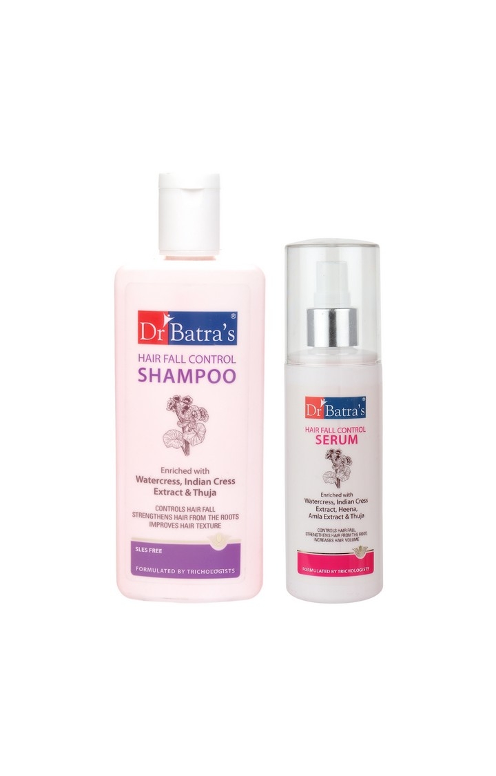 Dr Batra's | Dr Batra's Hair Fall Control Shampoo 200ml and Hair Fall Control Serum 125 ml (Pack of 2 Men and Women)