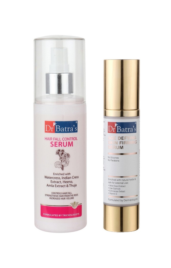 Dr Batra's | Dr Batra's Hair Fall Control Serum-125ml and Age defying Skin firming Serum - 50 g (Pack of 2 for Men and Women)