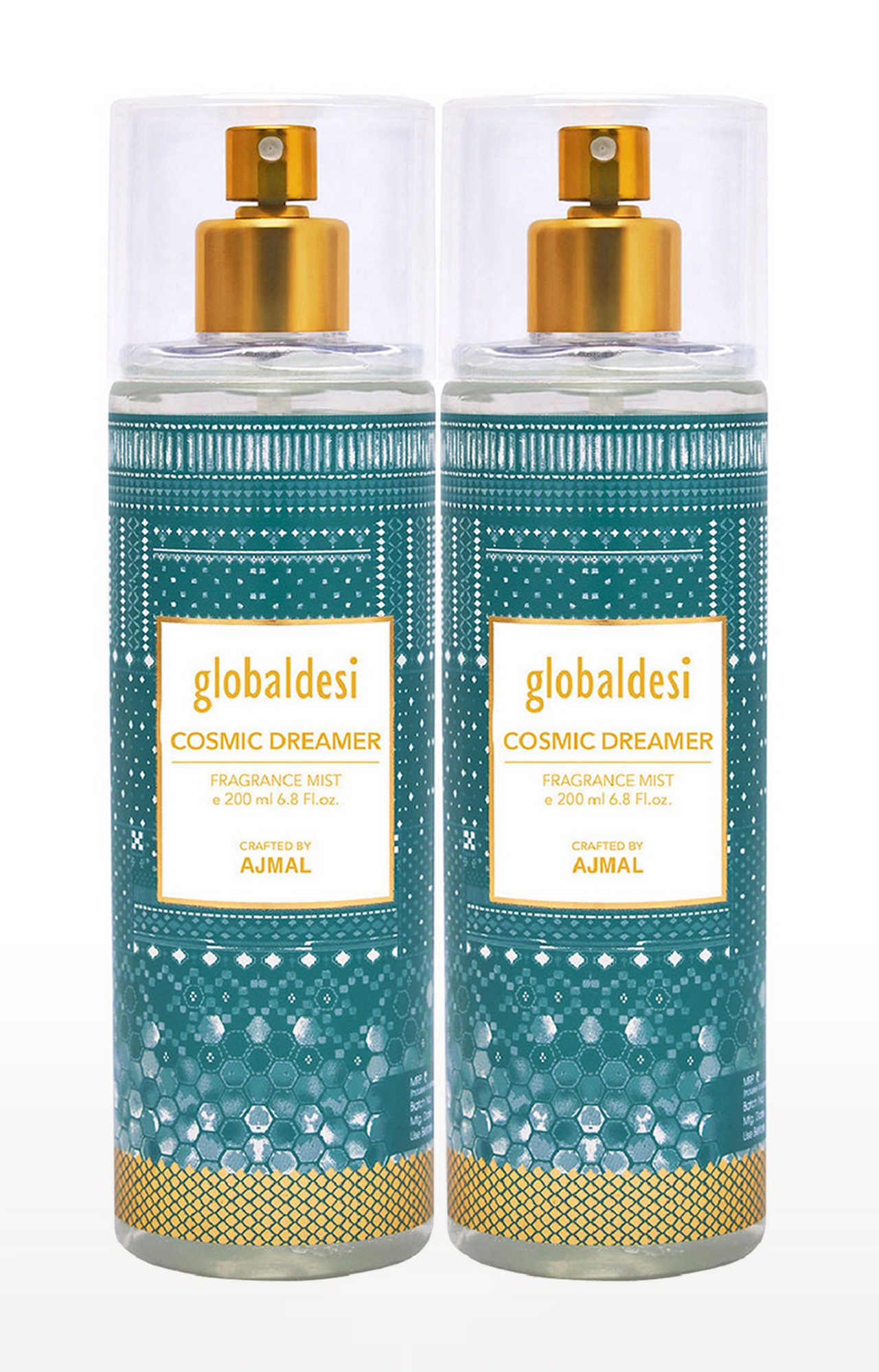 Global Desi Cosmic Dreamer Pack of 2 Body Mist 200ML each Long Lasting Scent Spray Gift For Women Perfume Crafted by Ajmal FREE