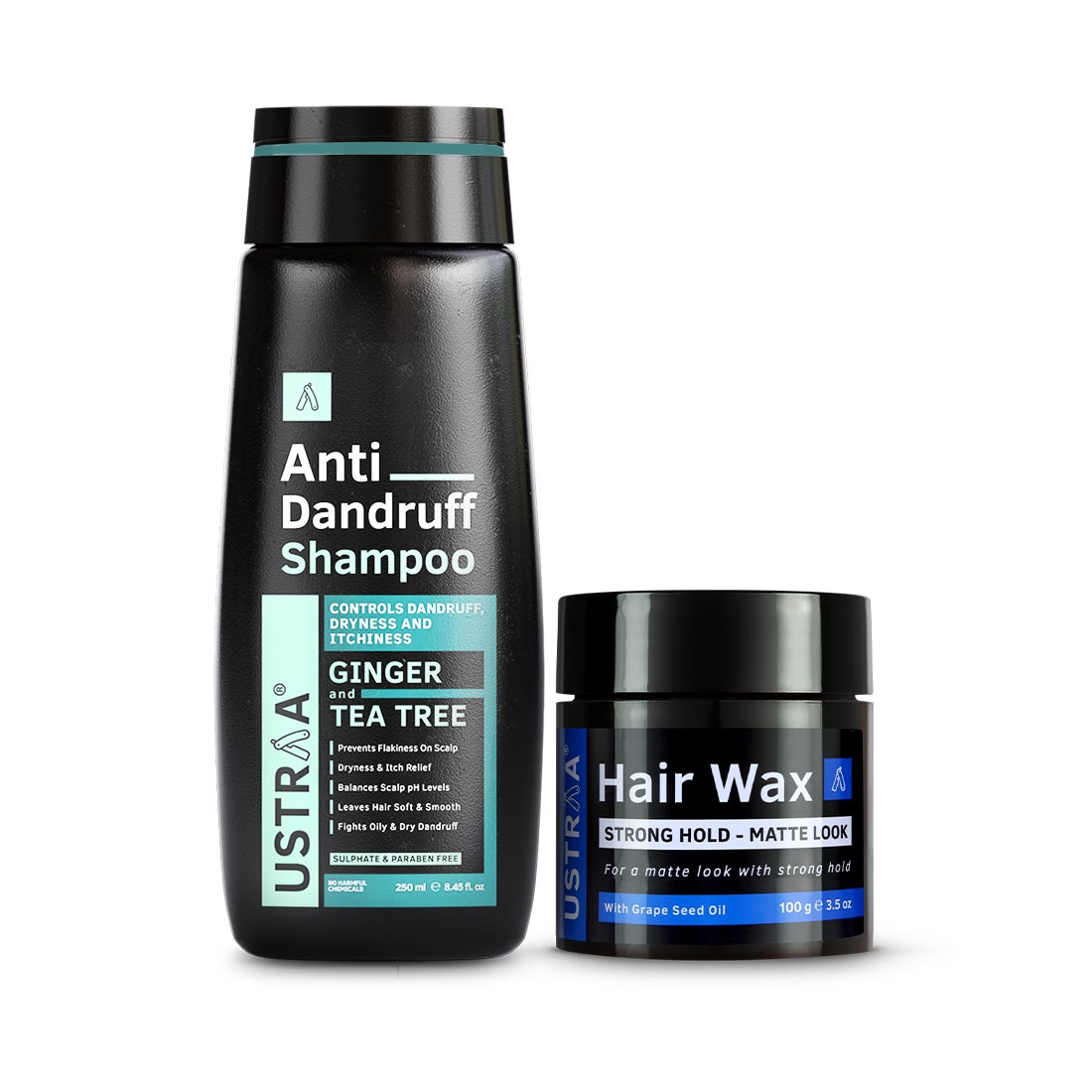Ustraa Anti Dandruff Shampoo 250 ml & Hair Wax Matte Look 100 g