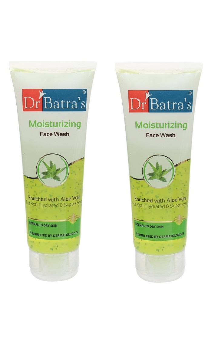 Dr Batra's Moisturizing Face Wash Enriched With Aloe Vera Soft, Hydrated & Supple Skin - 100 gm (Pack of 2)