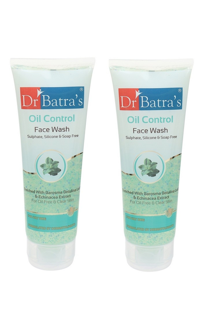 Dr Batra's Oil Control Face Wash Sulphate, Silicone & Soap Free Enriched With Barosma Betulina Leaf & Echinancea Extract For Oil Free & Clear Skin - 100 gm (Pack of 2)