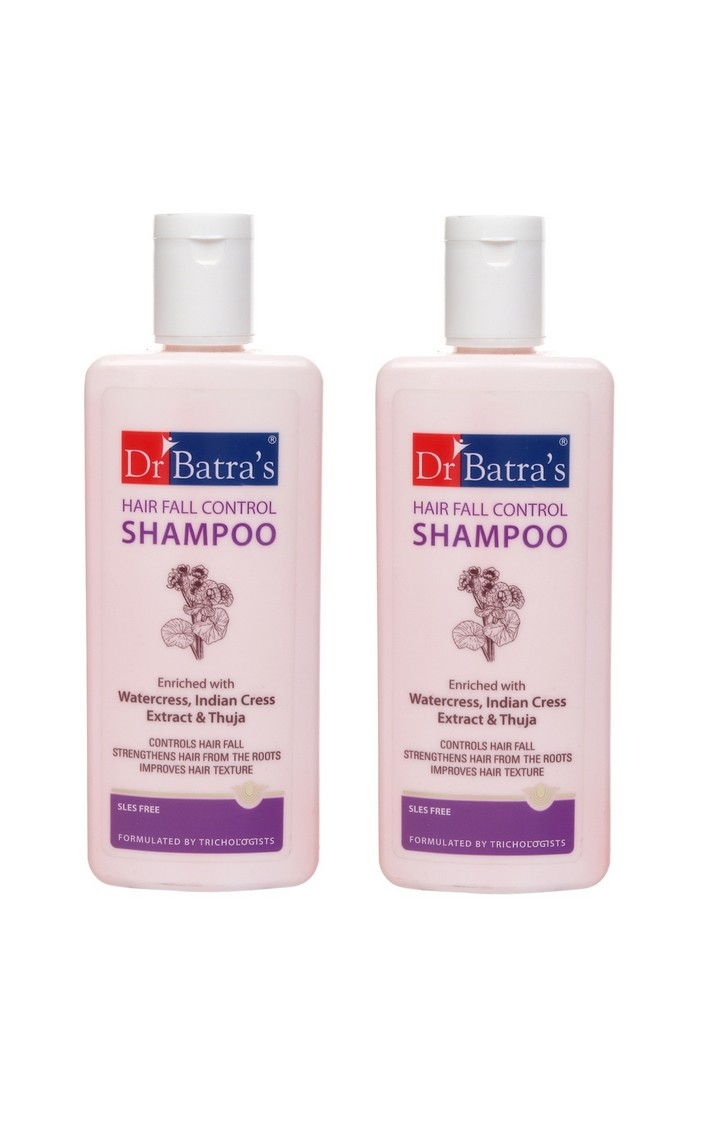 Dr Batra's | Dr Batra's Hair Fall Control Shampoo Enriched With Watercress, Indian Cress extract and Thuja - 200 ml (Pack of 2)