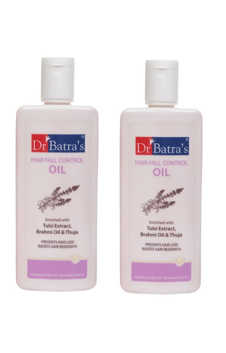 Dr Batra's | Dr Batra's Hair Fall Control Oil Enriched With Tulsi Extract, Brahmi Oil & Thuja - 200 ml (Pack of 2)