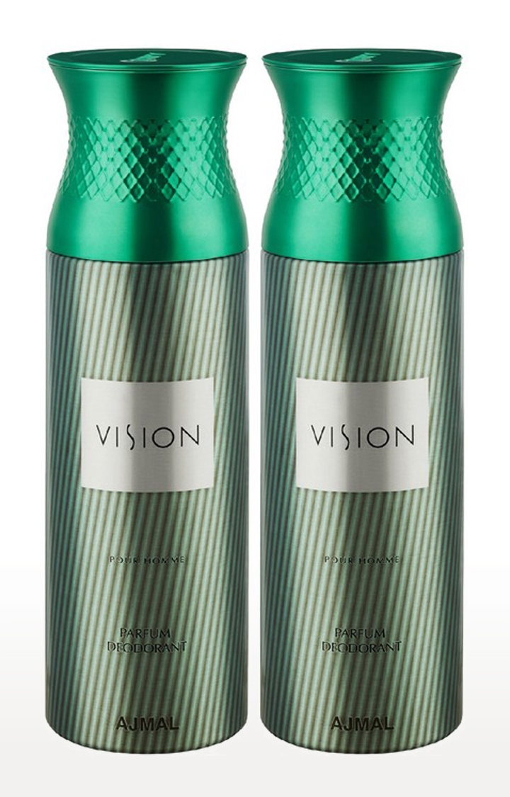 Ajmal | Ajmal Vision & Vision Deodorants Gift For Men (200 Ml, Pack Of 2)