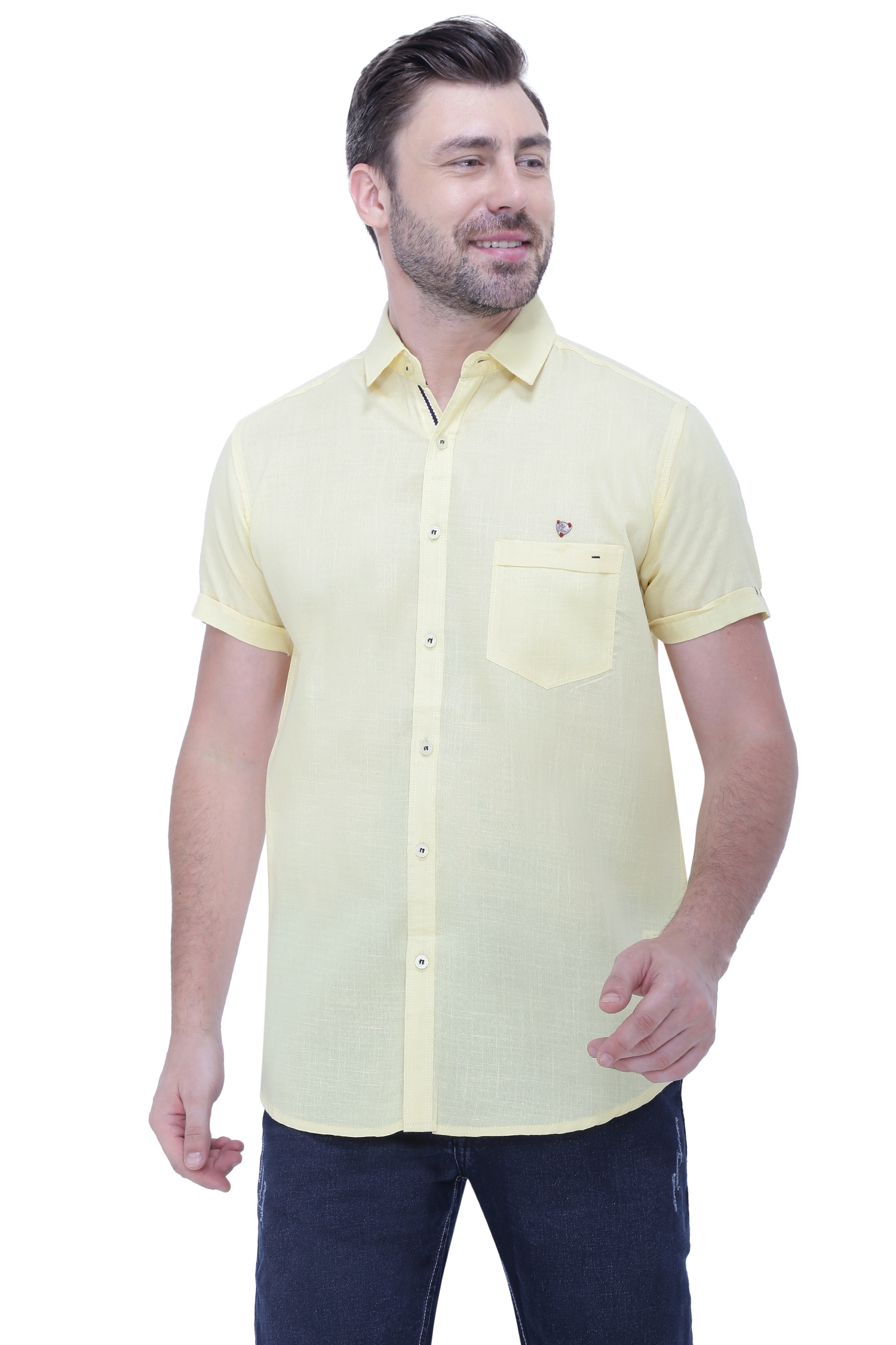 Kuons Avenue | Kuons Avenue Men's Linen Blend Half Sleeves Casual Shirt-KACLHS1241