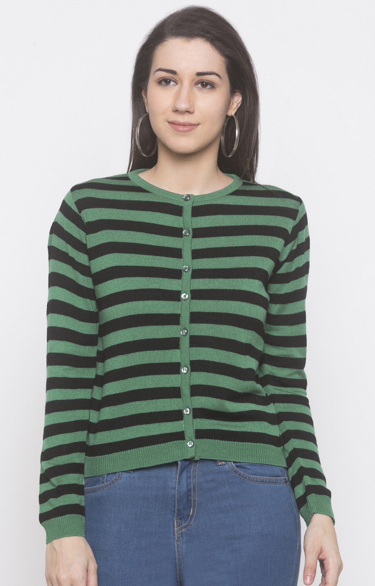 globus | Green Striped Sweatshirt