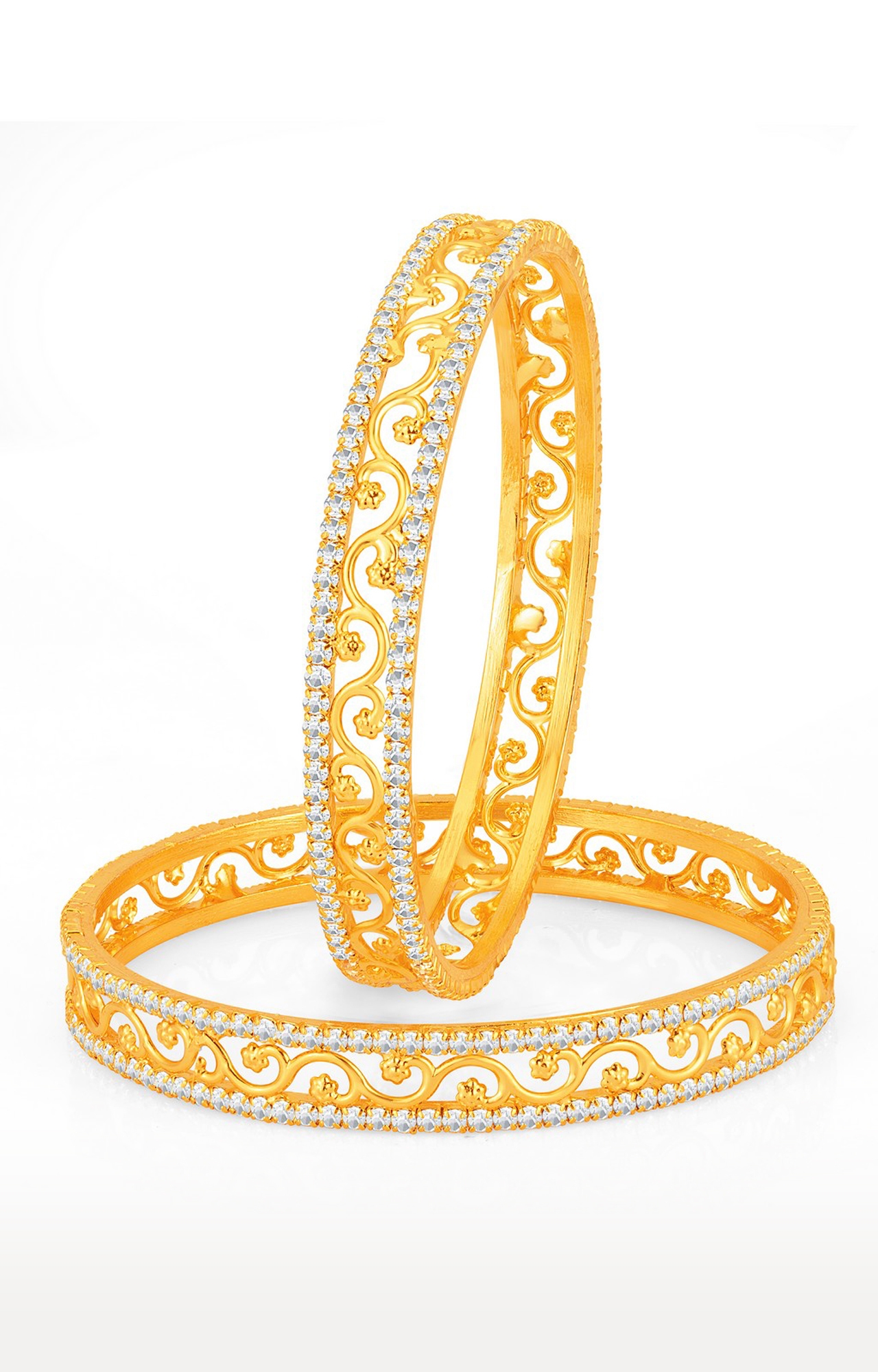 SUKKHI | Sukkhi Incredible Gold Plated Set Of 2 Austrian Diamond Bangles For Women