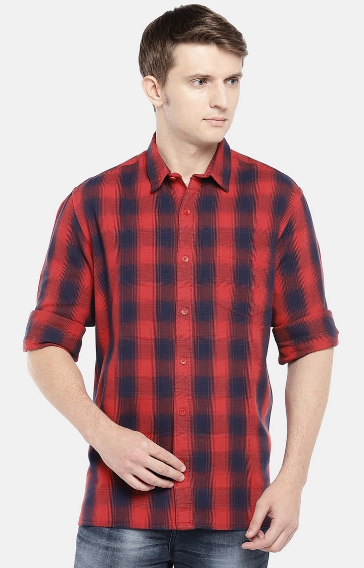 globus | Red Checked Casual Shirt