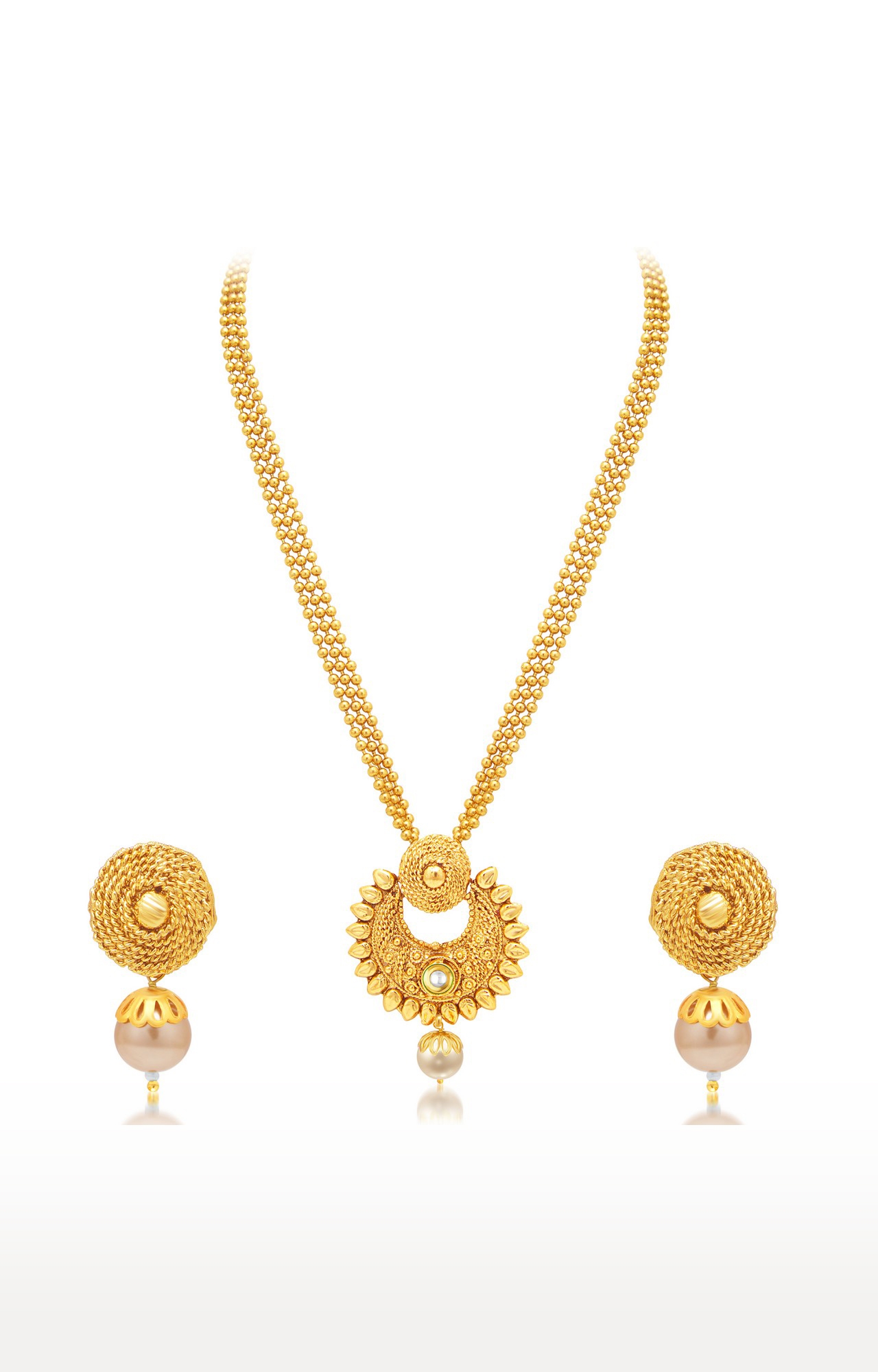 SUKKHI | Sukkhi Pleasing Pearl Gold Plated Necklace Set For Women