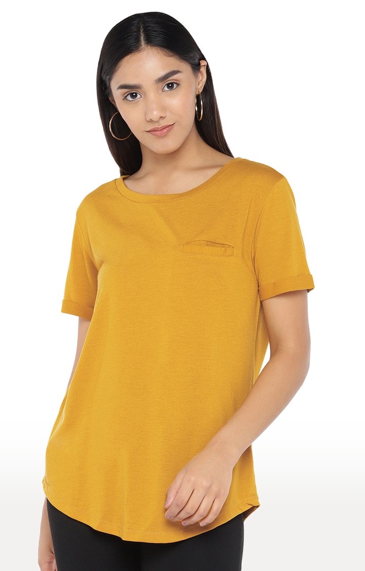globus | Yellow Solid T-Shirt