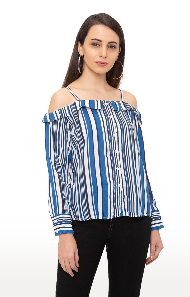 globus | Blue Striped Casual Shirt