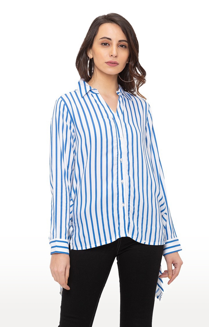 globus | White Striped Casual Shirt