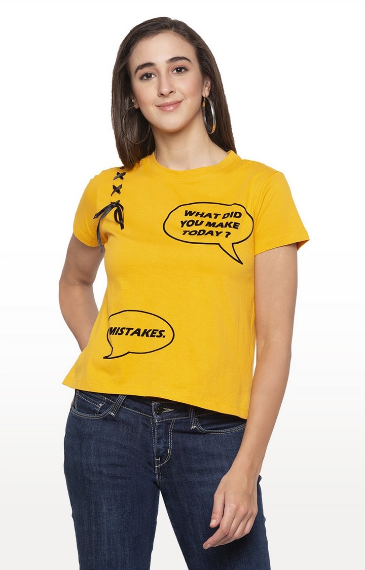 globus | Yellow Printed T-Shirt