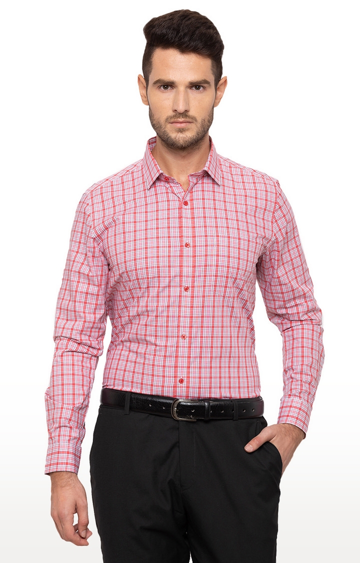 globus | Red Checked Formal Shirt