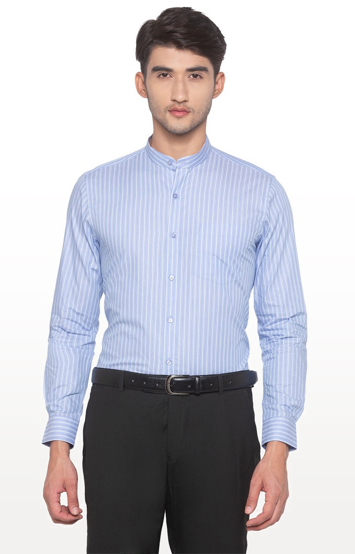 globus | Blue Striped Formal Shirt