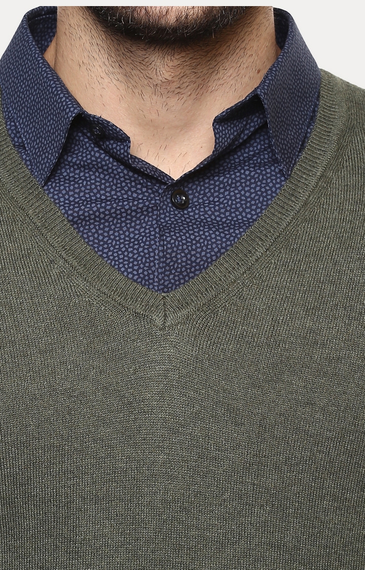 celio | Green Solid Sweater 4
