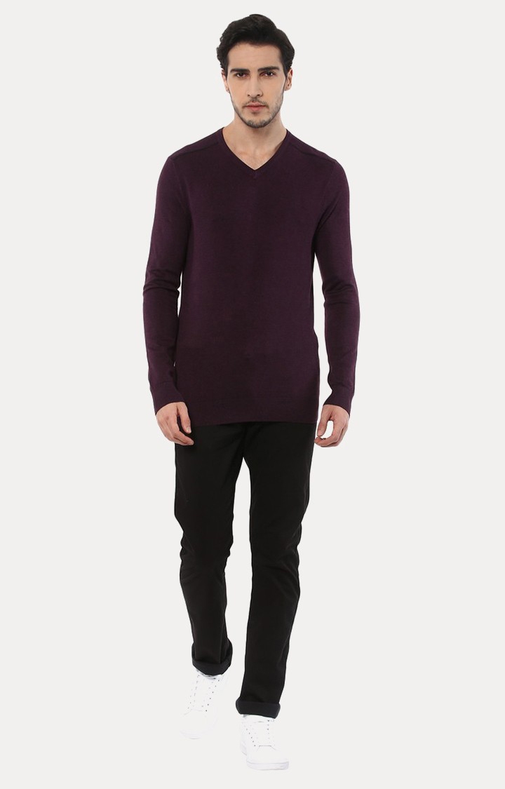 celio | Jegivre Maroon Solid Sweater 1