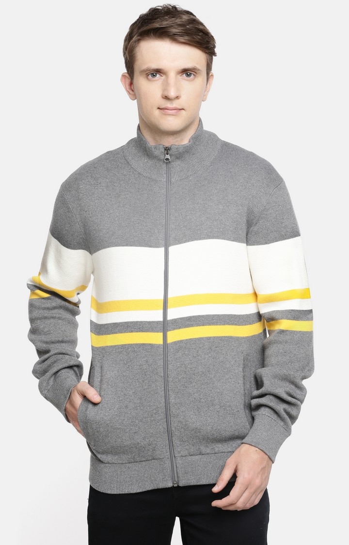 celio | Grey Striped Straight Fit Sweater