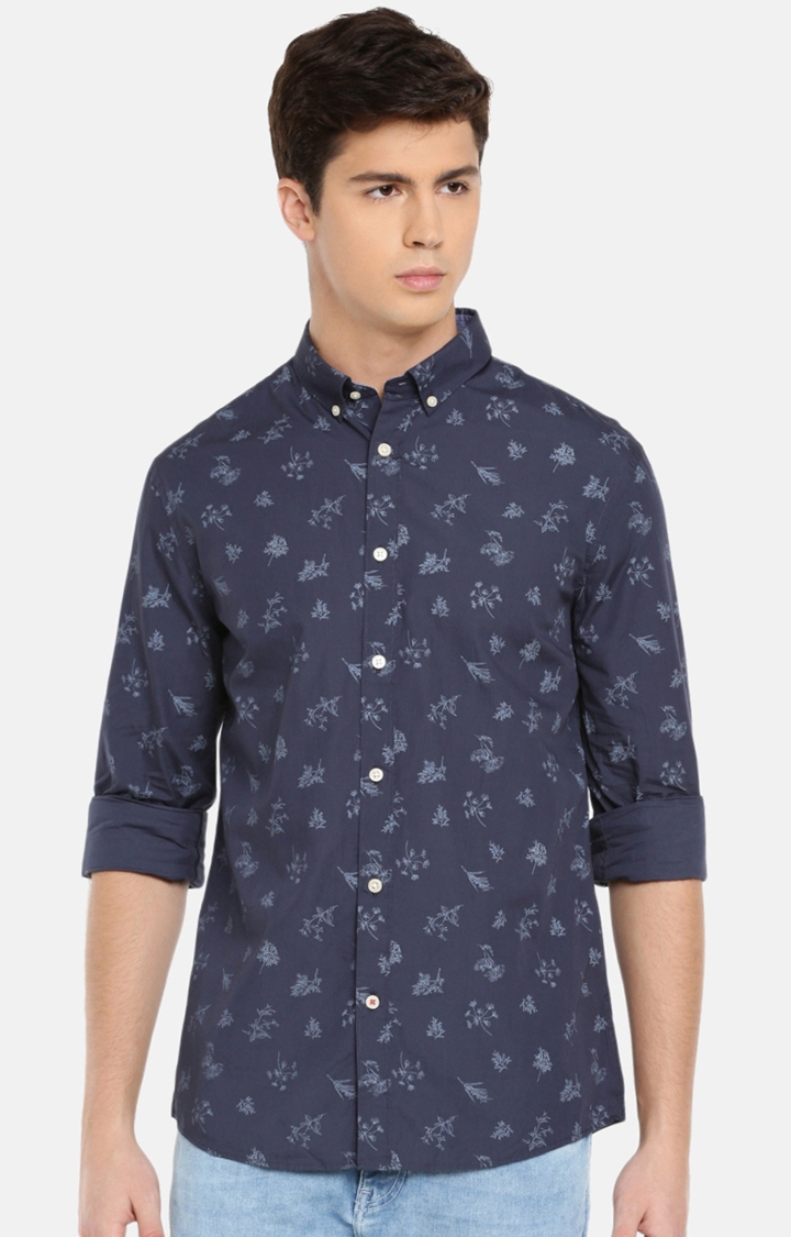 celio | Navy Printed Casual Shirt