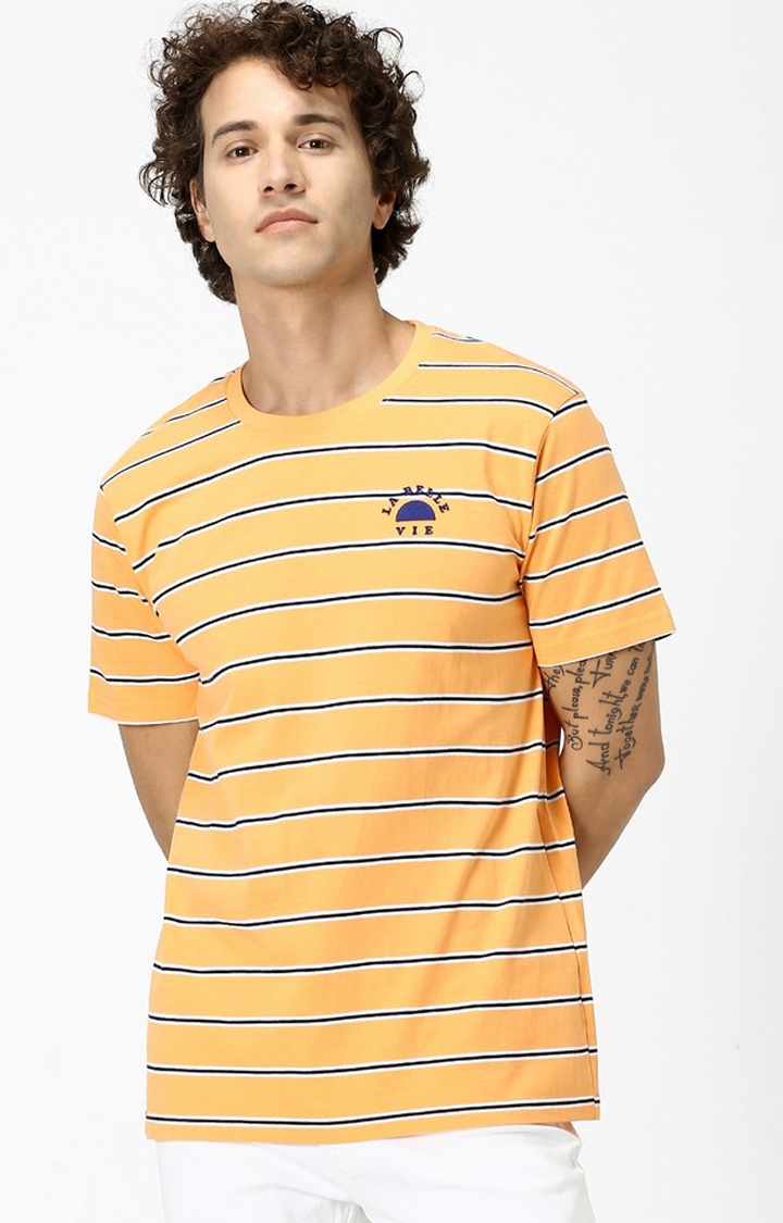 celio | Yellow Striped T-Shirt