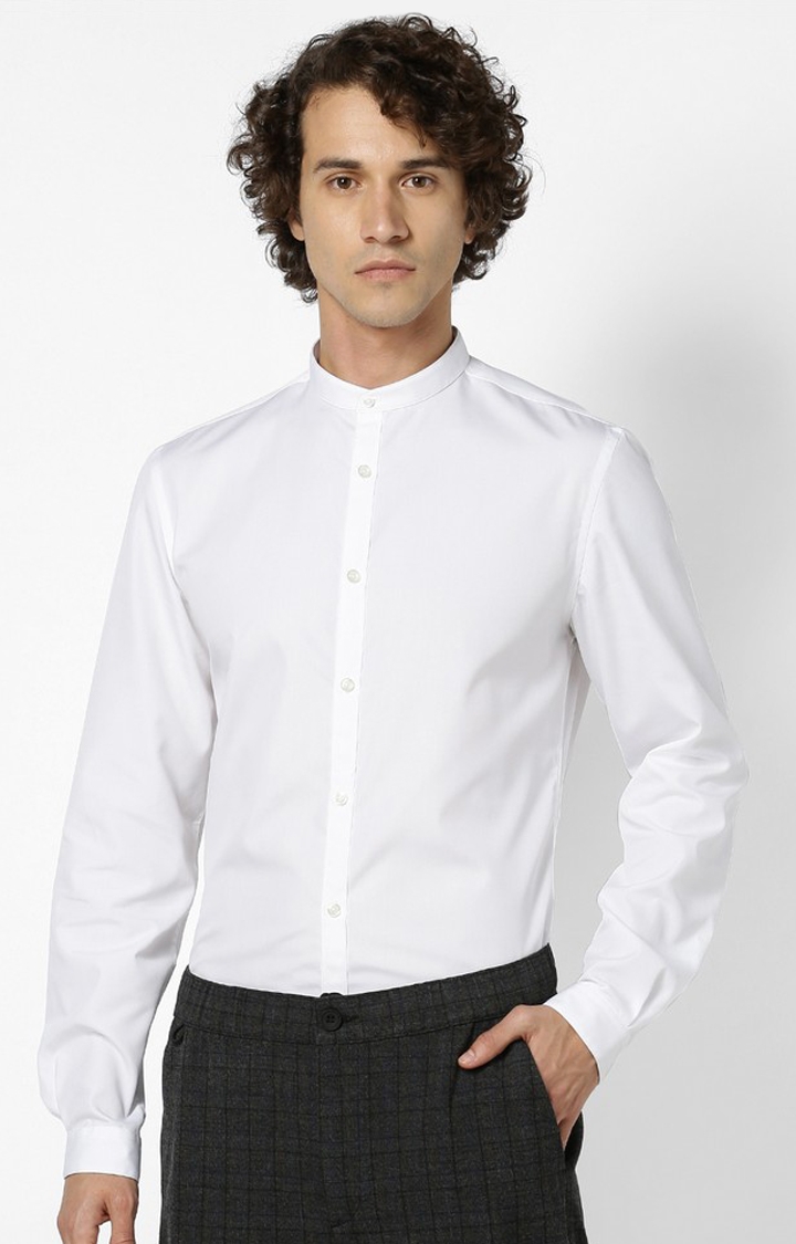 celio | Slim Fit White Solid White Shirt