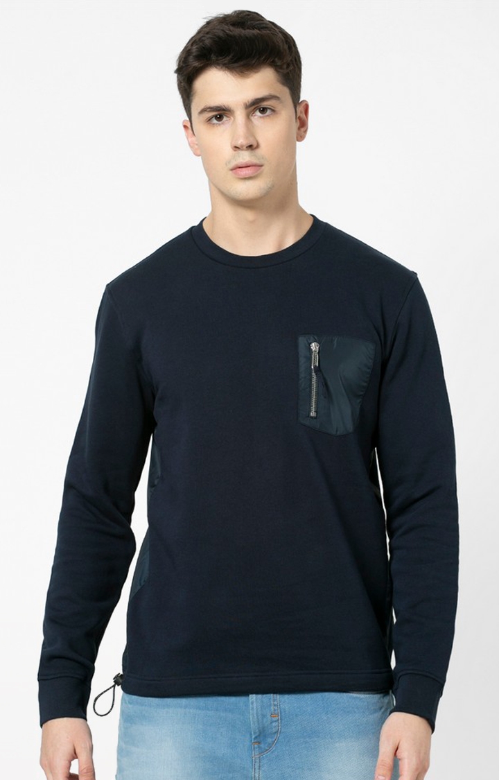 100% Cotton Straight Fit Navy Sweatshirt