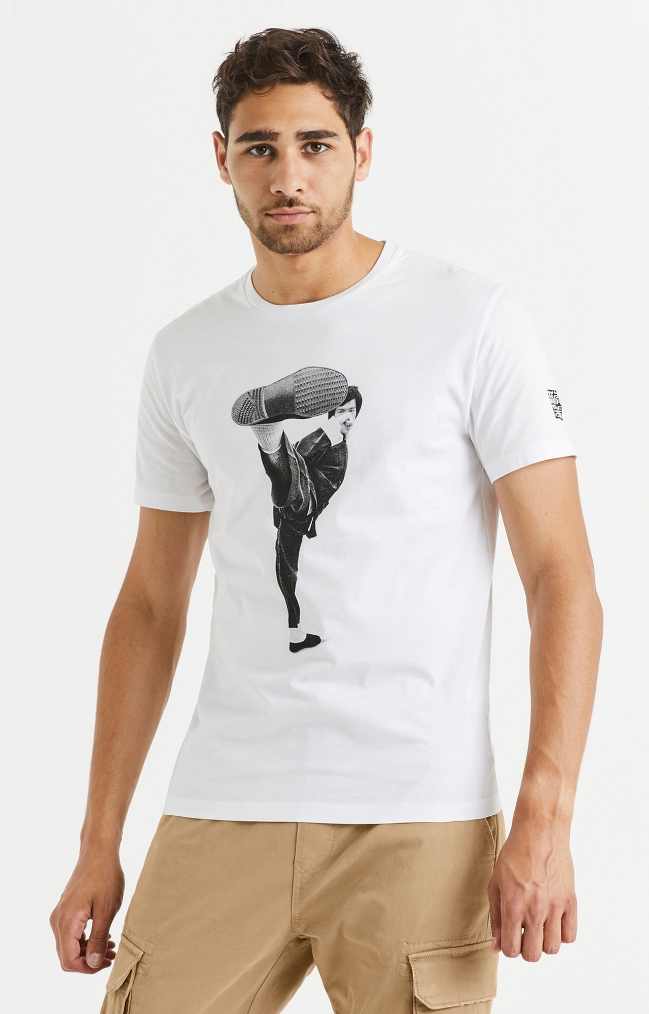 White Bruce Lee Print Tshirt