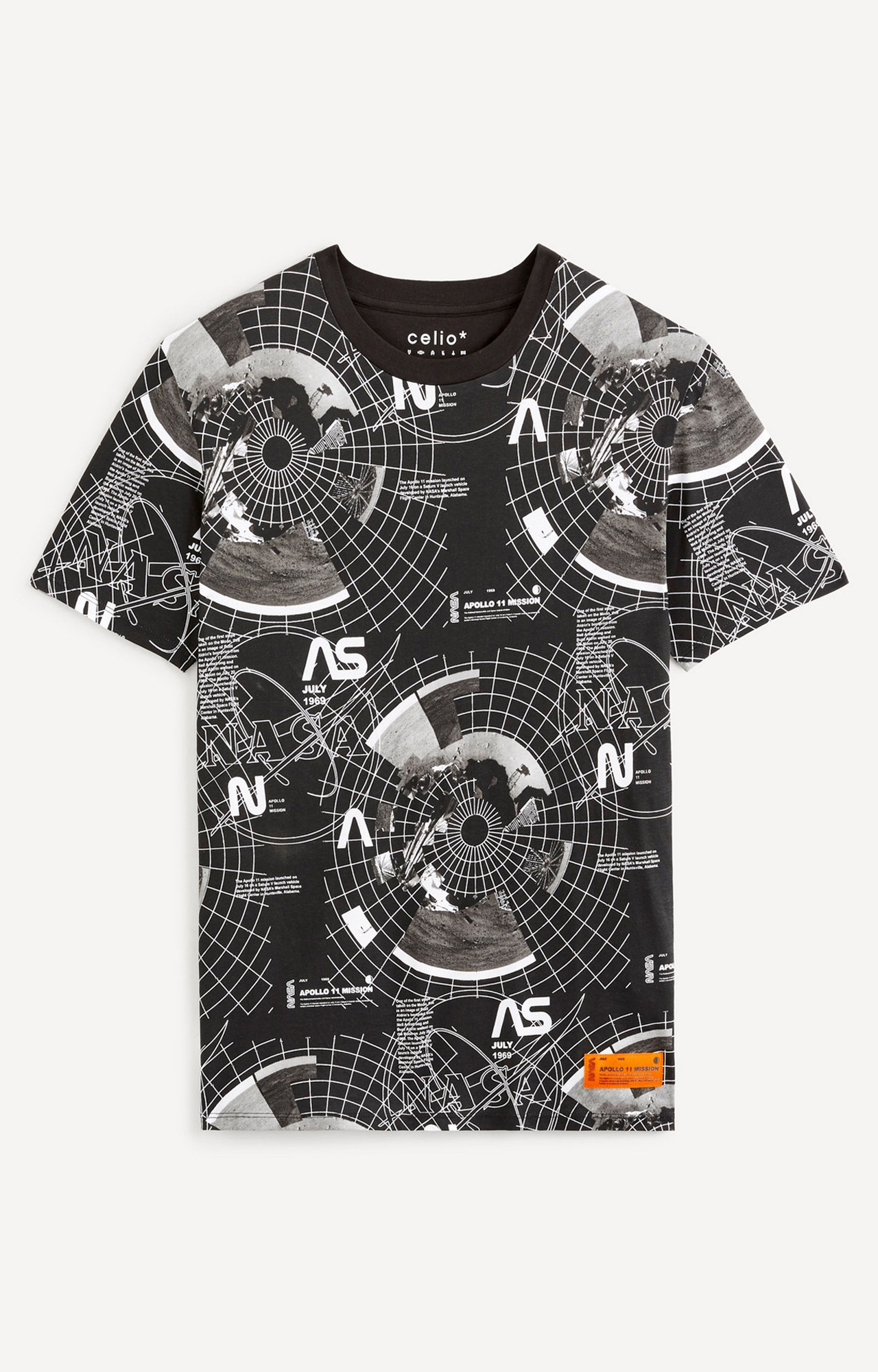 Nasa- Black Printed T-Shirt
