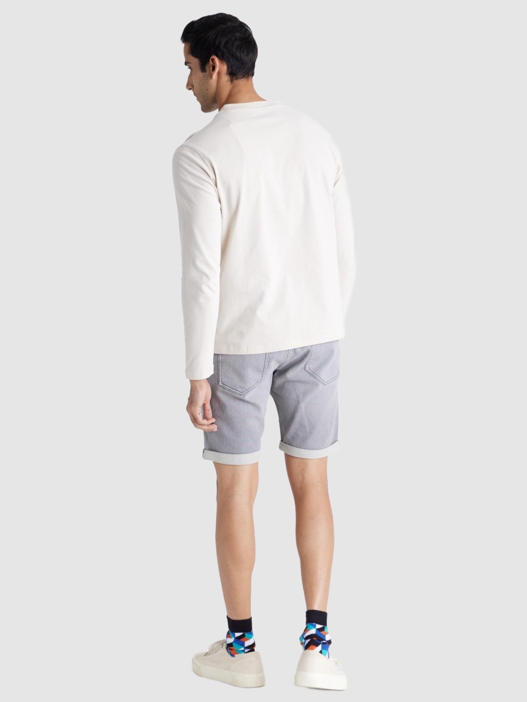 Celio Men Solid Grey shorts