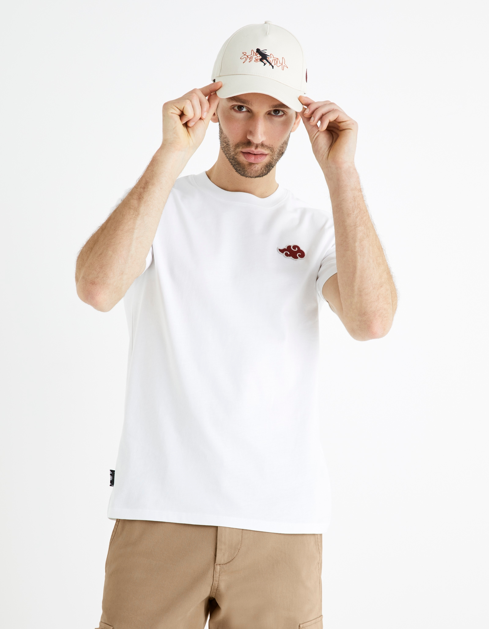 celio | Naruto Shippuden Front Printed Blanc T-shirt