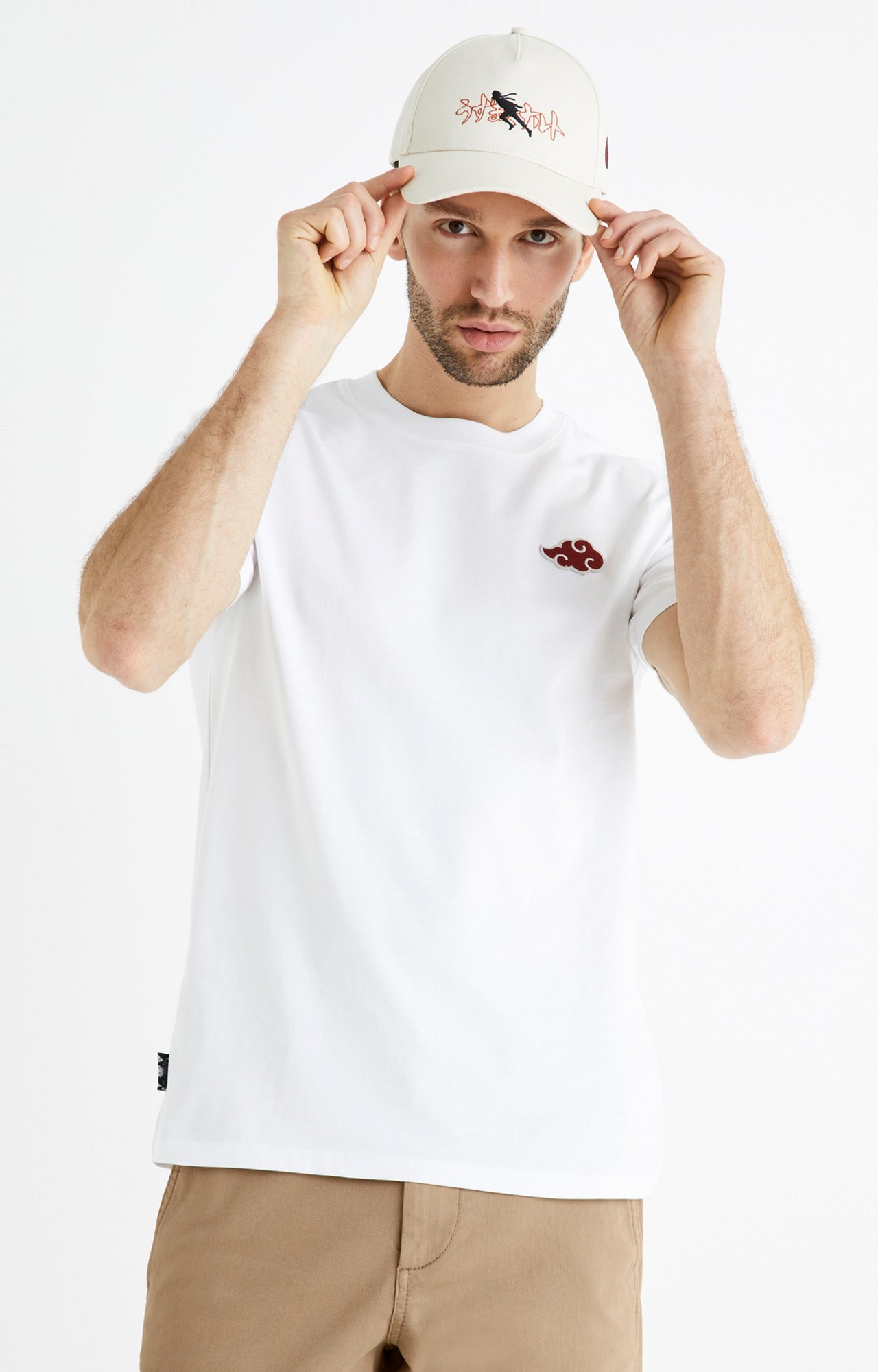 celio | Naruto Shippuden Front Printed Blanc T-Shirt